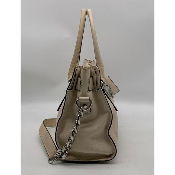 Michael Kors Cream Leather Hamilton Satchel Bag - Picture 3 of 12
